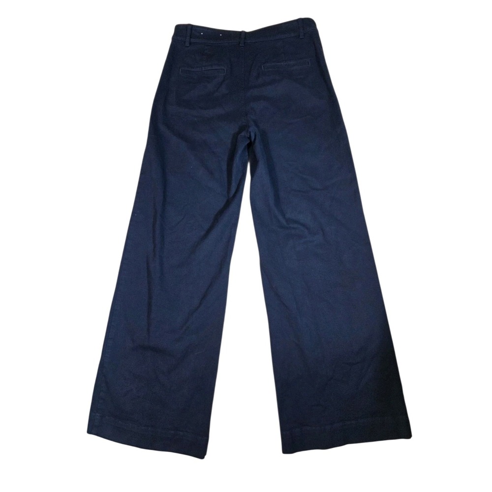 LOFT Palmer Wide Leg High Rise Pants W Patch Pockets Navy Blue 6 (30x31.5) - Picture 3 of 9